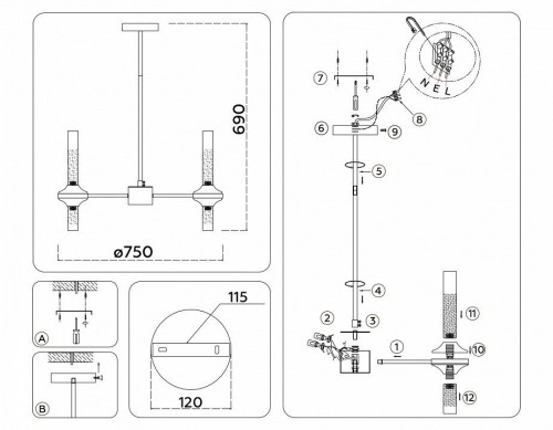 Подвесная люстра Ambrella Light High Light LH55353 Подвесная люстра Ambrella Light High Light LH55353