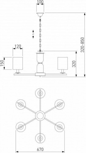 Подвесная люстра Eurosvet Caprera a063858