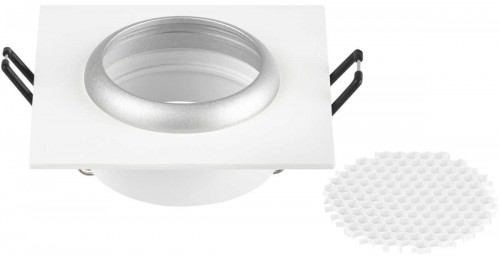 Светильник встраиваемый алюминиевый ЭРА KL110 WH/SL под лампу MR16 GU5.3 белый/серебро матовый Б0061532