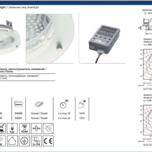 Карданные светильники Kanlux SLOT DLP-100G 226-WH 4351