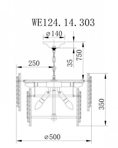 Подвесная люстра Wertmark Agati WE124.14.303