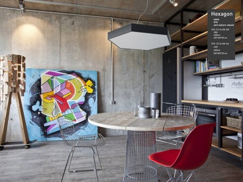 Подвесной светодиодный светильник Geometria ЭРА Hexagon SPO-122-B-40K-066 66Вт 4000К черный Б0050553