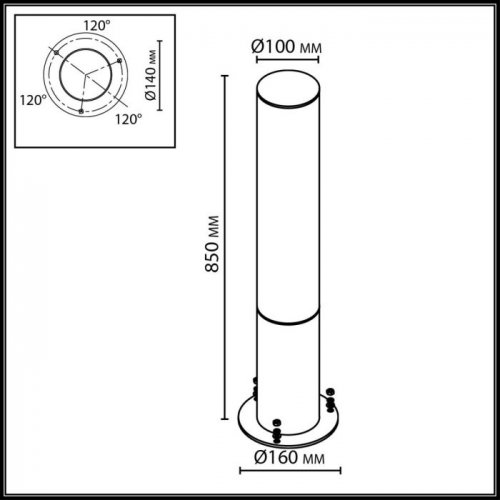 Наземный светильник Cortena 7180/22GL Наземный светильник Cortena 7180/22GL