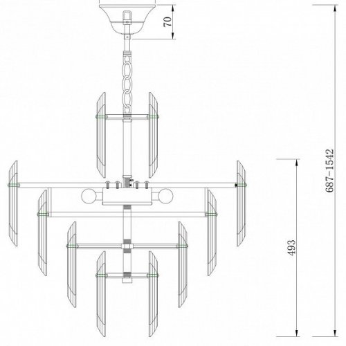 Подвесная люстра Maytoni Flare DIA200PL-06G