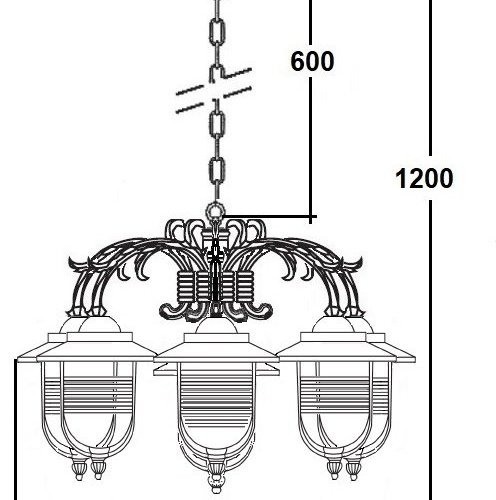 Уличный светильник подвесной TITAN 84770 6 16 Bl