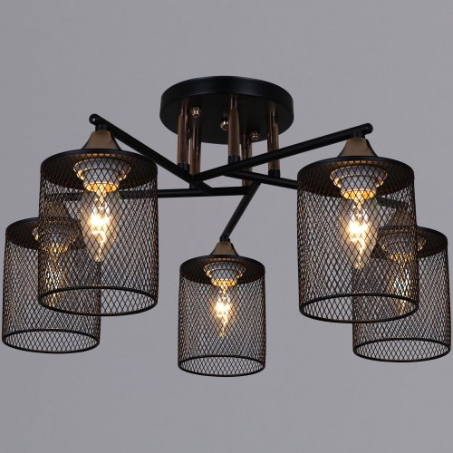 Потолочная люстра Reluce 91360-0.3-05 BK+FG Потолочная люстра Reluce 91360-0.3-05 BK+FG