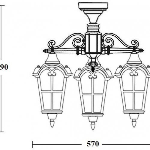 Потолочный светильник уличный Oasis Light PORTO 86170A/3 02 R