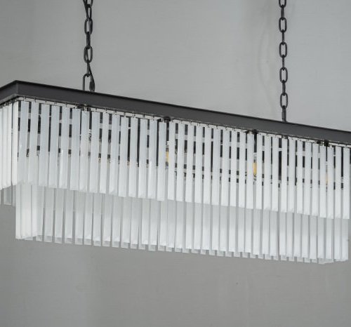 Подвесная люстра 1920s Odeon KR0387P-10C/P black/frost Подвесная люстра 1920s Odeon KR0387P-10C/P black/frost