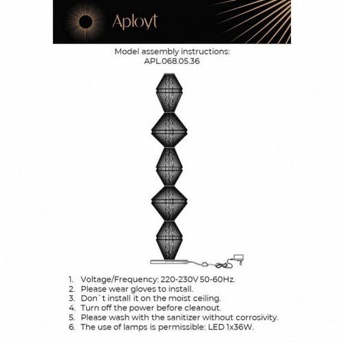 Торшер Aployt Dzhakket APL.068.05.36 Торшер Aployt Dzhakket APL.068.05.36