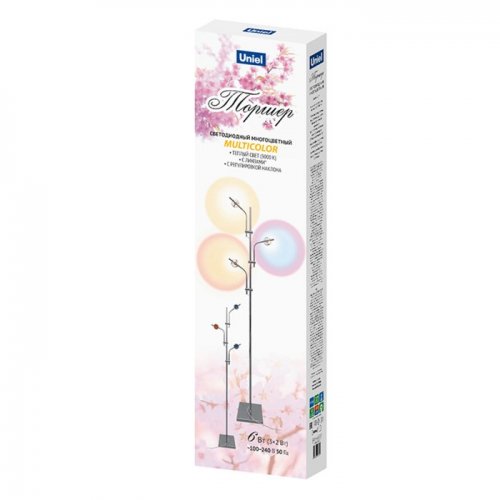 Торшер  ULM-T641 3x2W/3000K CHROME MULTICOLOR