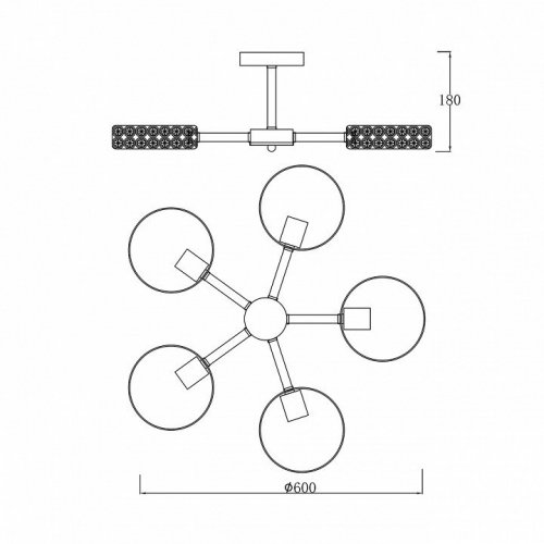 Люстра на штанге Escada Banjo 679/5P White Люстра на штанге Escada Banjo 679/5P White