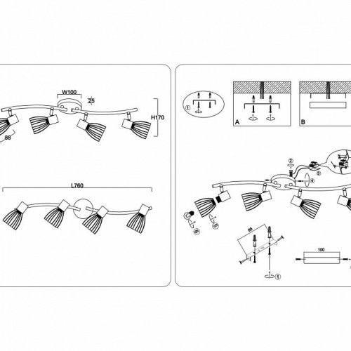 Настенно-потолочный спот Ambrella light TRADITIONAL TR8662 Настенно-потолочный спот Ambrella light TRADITIONAL TR8662