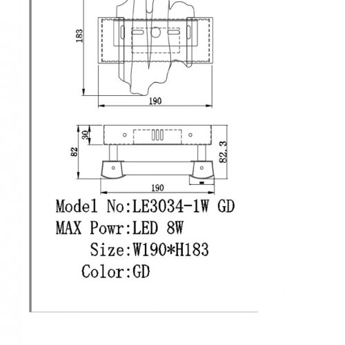 Бра Jamila LE3034/1W GD
