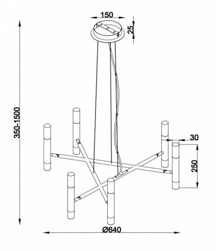 Подвесная люстра Maytoni Vigo MOD031PL-12B