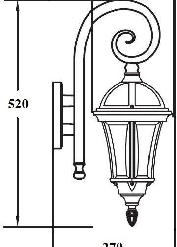 Настенный фонарь уличный Oasis Light ROMA S 95202S/18 Gb