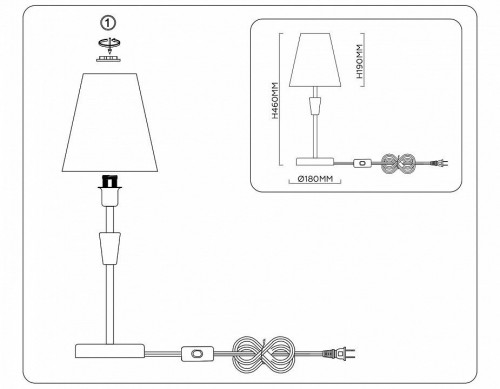 Интерьерная настольная лампа Ambrella light High Light LH75057