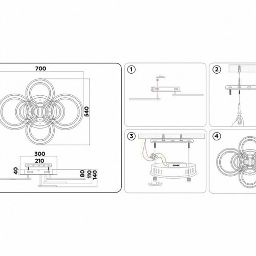 Потолочная светодиодная люстра Ambrella light Original FA8808