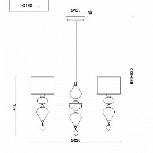 Потолочная люстра Raise FR5369CL-03BS