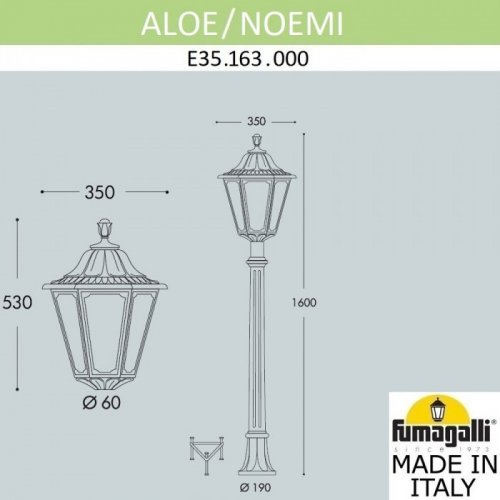 Наземный фонарь Fumagalli Noemi E35.163.000.WYH27