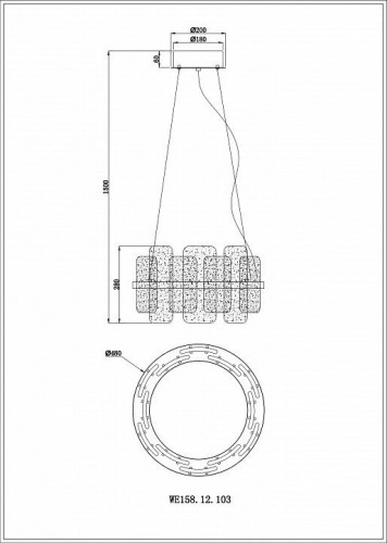 Подвесная люстра Wertmark Nelly WE158.12.103 Подвесная люстра Wertmark Nelly WE158.12.103
