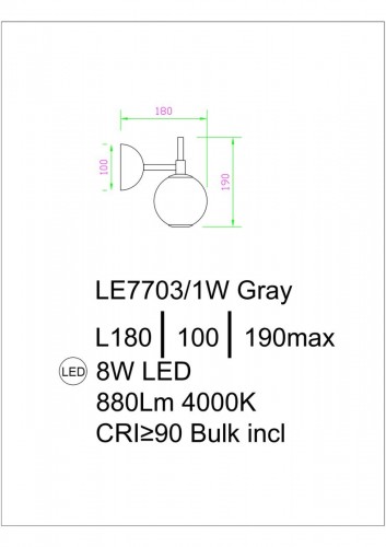 Бра Aurore LE7703/1W Chrome