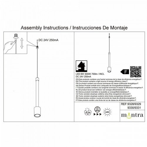 Подвесной светильник Mantra Fugaz 9329 Подвесной светильник Mantra Fugaz 9329