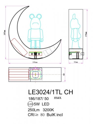 Настольная лампа Joli LE3024/1TL CH
