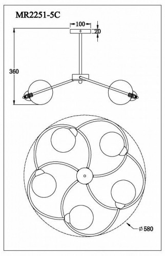 Потолочная люстра MyFar Leticia MR2251-5C