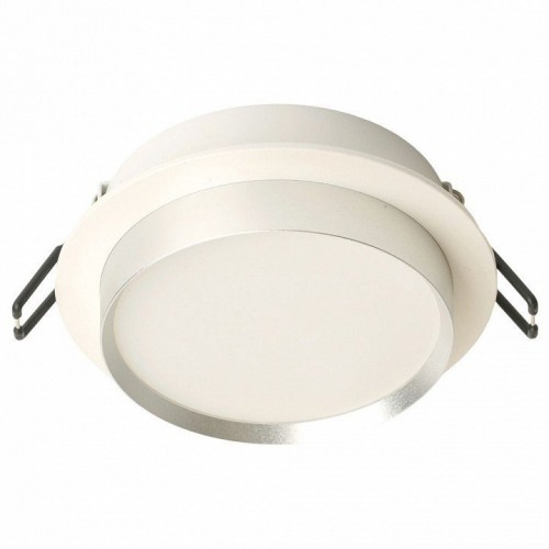 Светильник встраиваемый Feron DL507 потолочный GX53 белый + серебро круг 51353