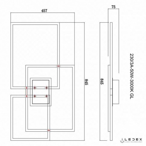Потолочная люстра iLedex Grace 230/3A-50W-3000K GL Потолочная люстра iLedex Grace 230/3A-50W-3000K GL