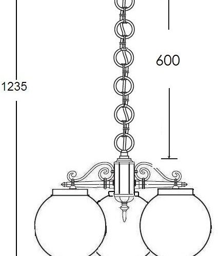 Уличный светильник подвесной Oasis Light GLOBO S 88270S/3 Bl