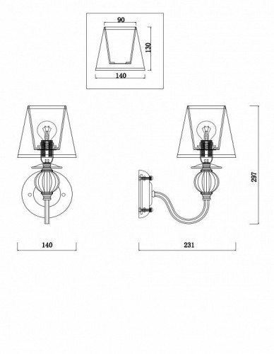 Бра Freya Inessa FR2685WL-01BZ Бра Freya Inessa FR2685WL-01BZ