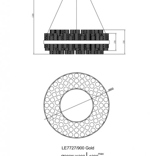 Подвесная люстра Luna LE7727/900 Gold