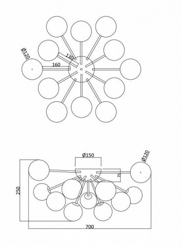 Потолочная люстра Freya Alexis FR5120CL-12G