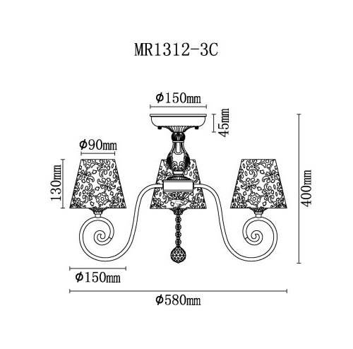 Потолочная люстра MyFar Luna MR1312-3C
