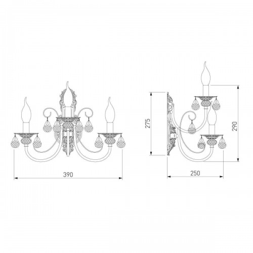 Бра Eurosvet Alda 3305/3 латунь/прозрачный хрусталь Strotskis a072113