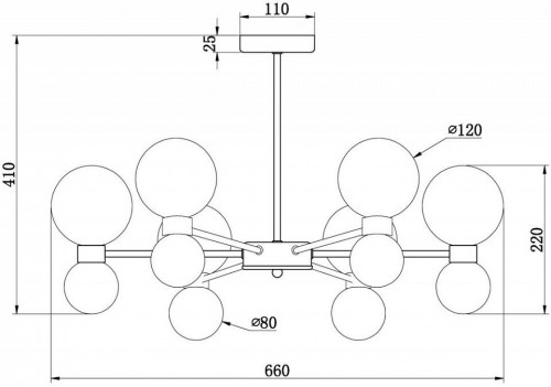 Потолочная люстра Freya Bony FR5394CL-12BS Потолочная люстра Freya Bony FR5394CL-12BS
