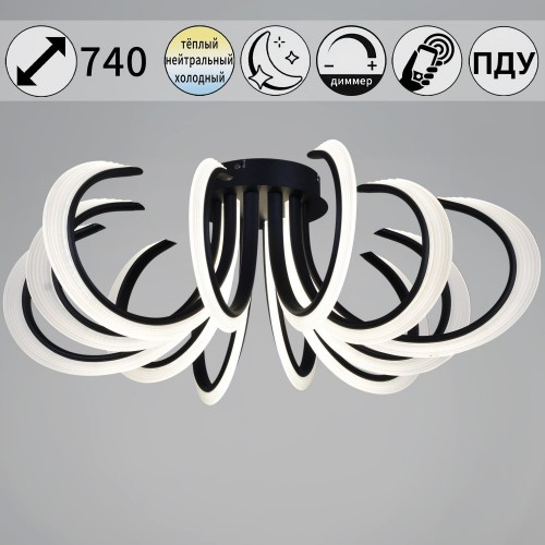 Потолочная люстра Reluce 74390-0.3-6+6 black