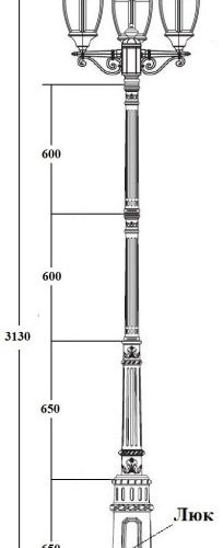 Наземный фонарь Oasis Light ARSENAL L 91210LB E7 02 Gb