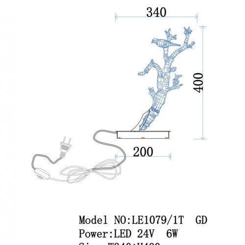 Настольная лампа Estelle LE1079/1T GD