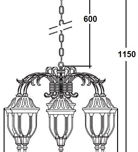 Уличный светильник подвесной Oasis Light GENUYA 92170/6/16L Bl