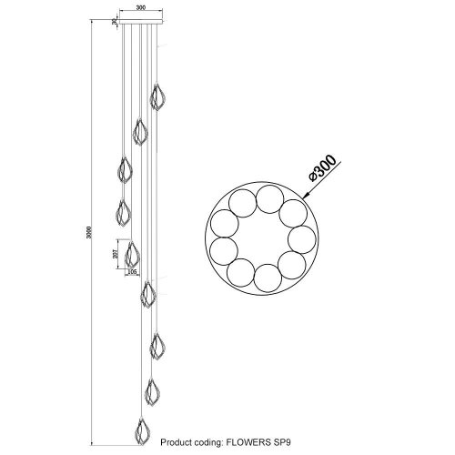 Подвесная люстра Crystal Lux Flowers SP9 Подвесная люстра Crystal Lux Flowers SP9