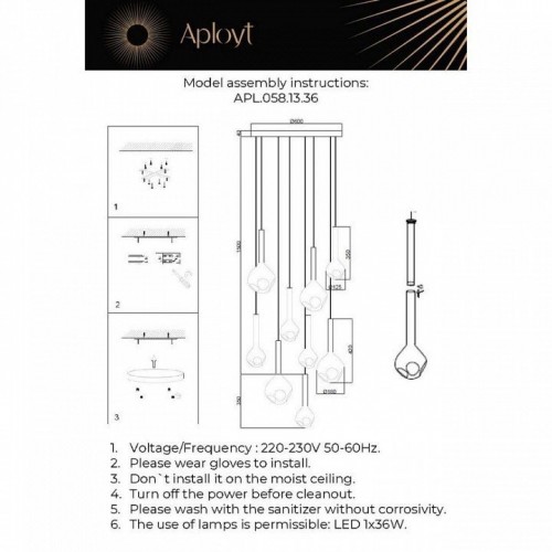 Подвесной светильник Aployt Wisia APL.058.13.36
