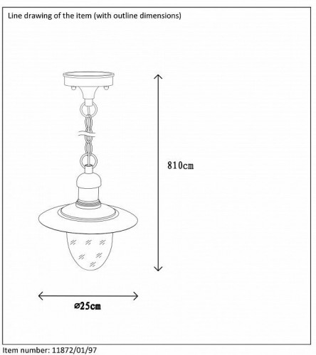 Уличный подвесной светильник Lucide Aruba 11872/01/97