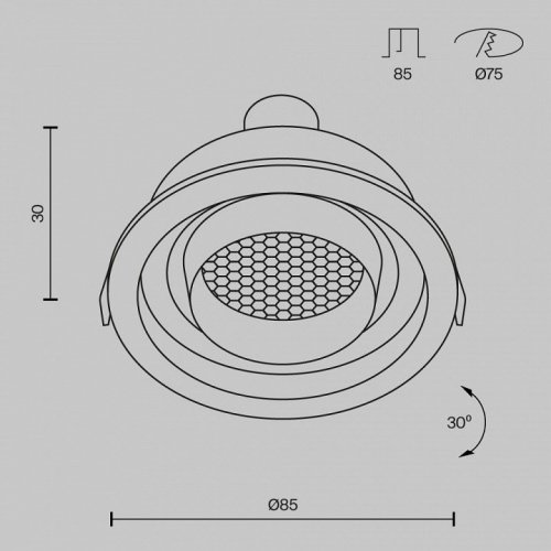 Встраиваемый светильник Maytoni Technical Atom DL113-GU10-01-RD-B Встраиваемый светильник Maytoni Technical Atom DL113-GU10-01-RD-B