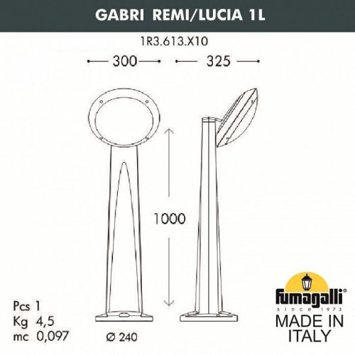 Наземный фонарь Fumagalli Lucia 1R3.613.X10.WYE27