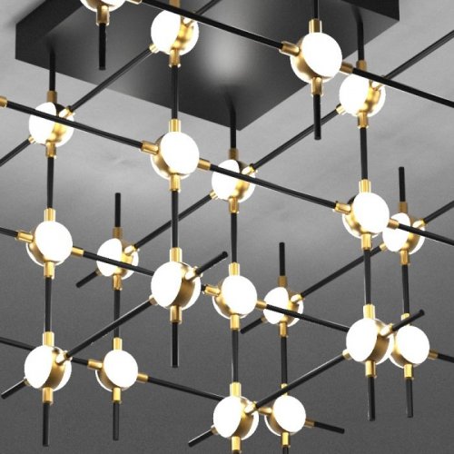 Потолочная люстра DeLight Collection Molecular MX18001067-36A black/gold Потолочная люстра DeLight Collection Molecular MX18001067-36A black/gold