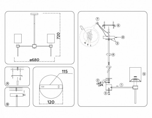 Подвесная люстра Ambrella Light High Light Classic LH72371