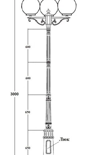Наземный фонарь GLOBO L 88210LB 02C E7 Bl
