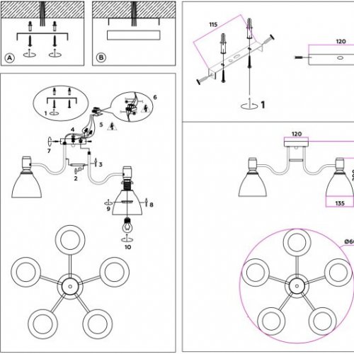 Потолочная люстра Ambrella light TRADITIONAL TR303305